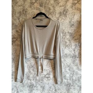 Gymshark‎ Ribbed Cropped Long Sleeve Top Drawstring XL